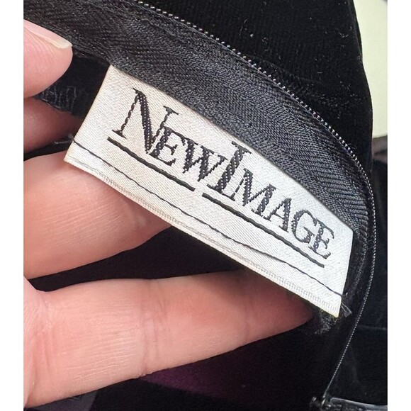 Vtg Y2k 90s Red Black Velvet Two Piece Floral Whimsigoth Fairy Prom Gown Sz 14 - Picture 8 of 12